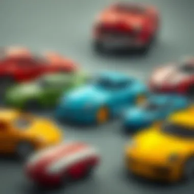 Various toy cars suited for different age groups