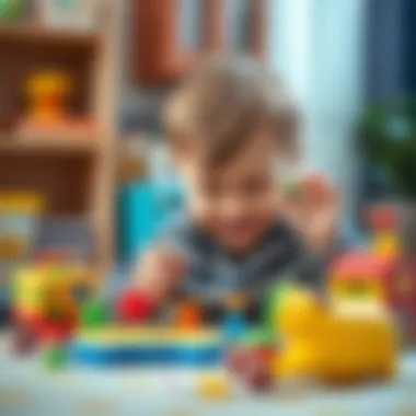 A child playing with educational toys that promote learning