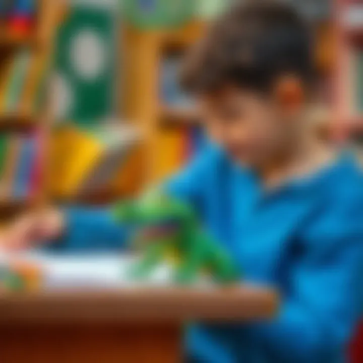 Educator using crocodile toys in a learning environment
