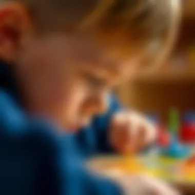 Focus on Problem-Solving with Puzzles Close-up of a child focusing on a puzzle