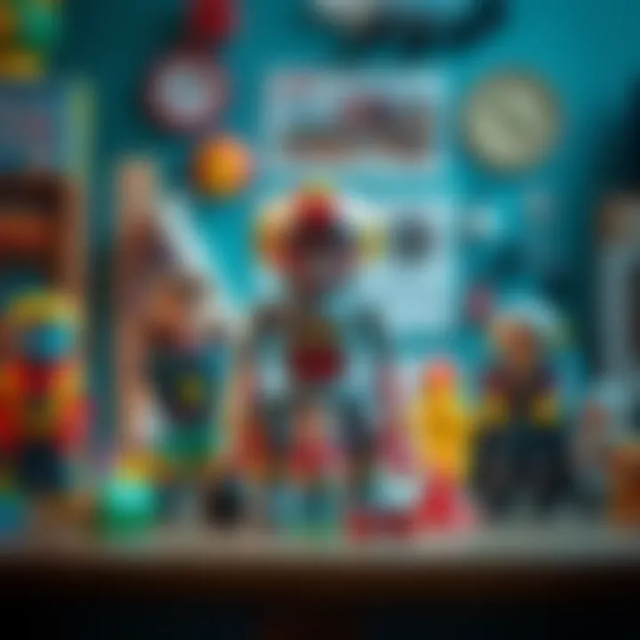 Diverse educational toys stimulating creativity