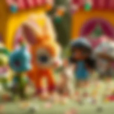 Enchantimals: A Celebration of Friendship and Community A colorful community of Enchantimals characters demonstrating emotional connections and friendship.