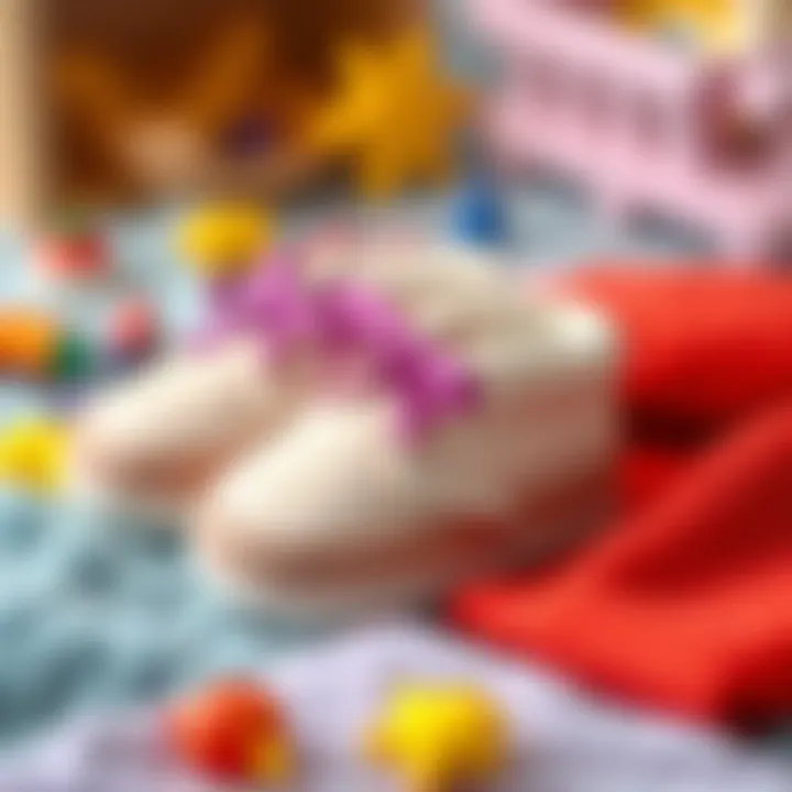 Illustration of various materials used in baby footwear