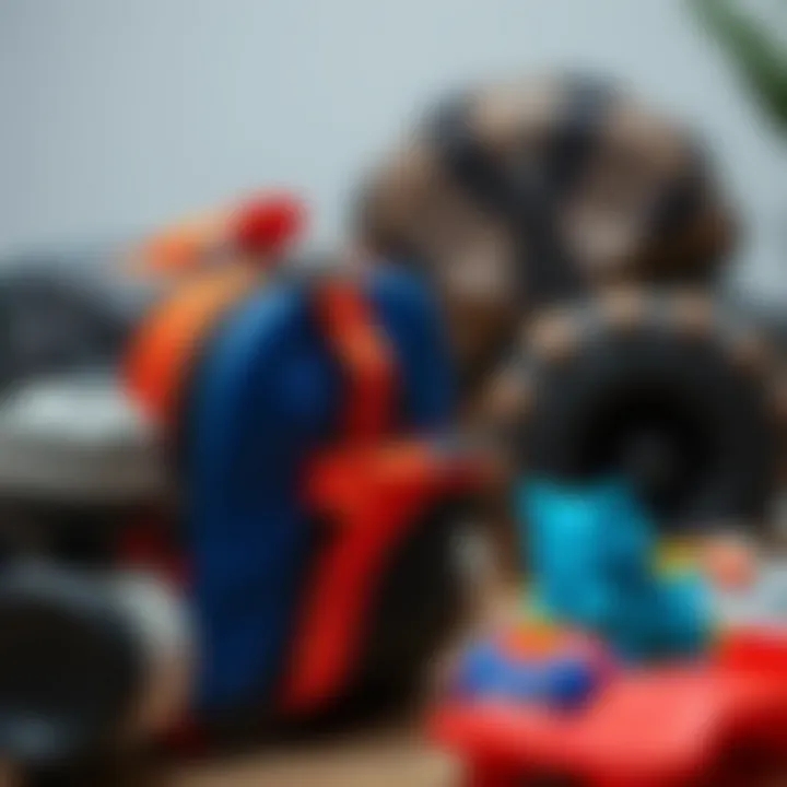 A selection of materials used in boys' bags focusing on durability and safety