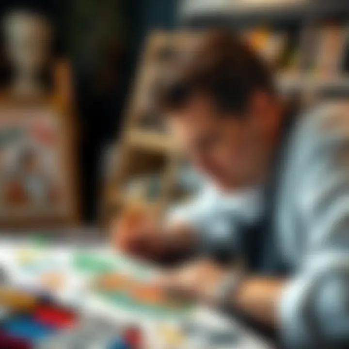 An artist creating a stunning piece of artwork using Faber Castel markers.