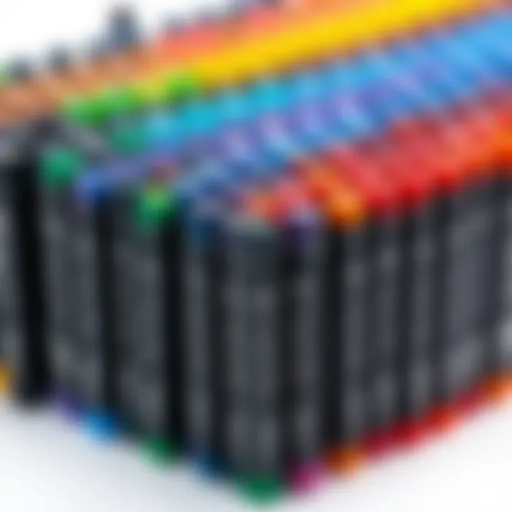 A collection of Faber Castel markers in various shades for creativity.