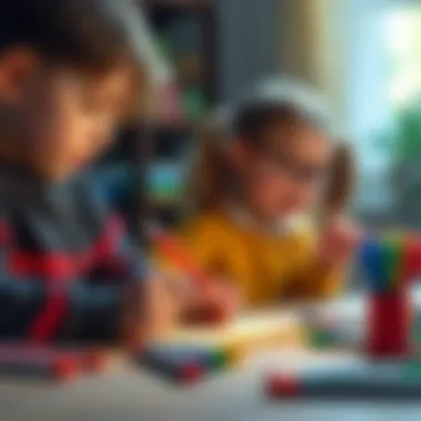Children engaging in creative play with Faber Castel markers.