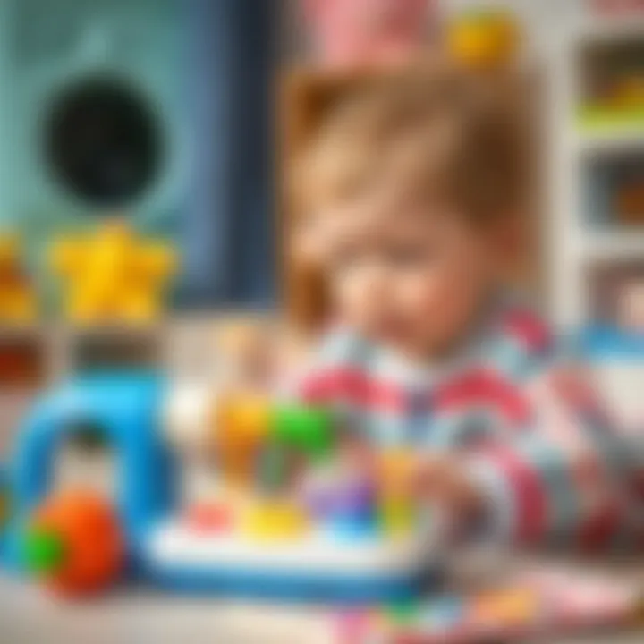 A child playing with a Fisher Price toy, showcasing engagement and learning