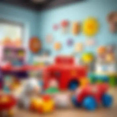 Fisher Price products displayed with their educational benefits highlighted