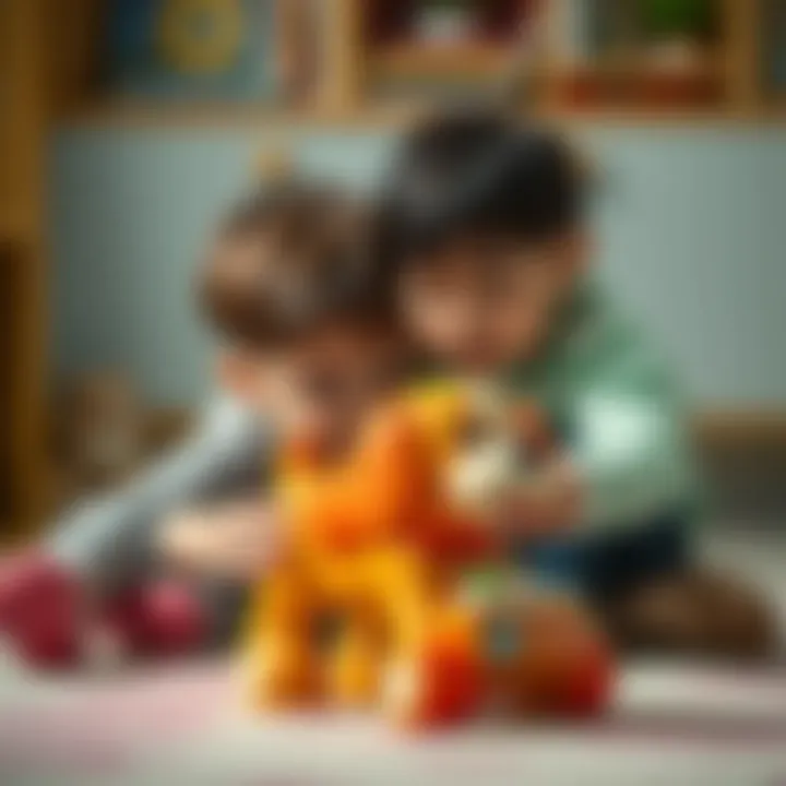 Children engaging with the Fisher Price educational dog