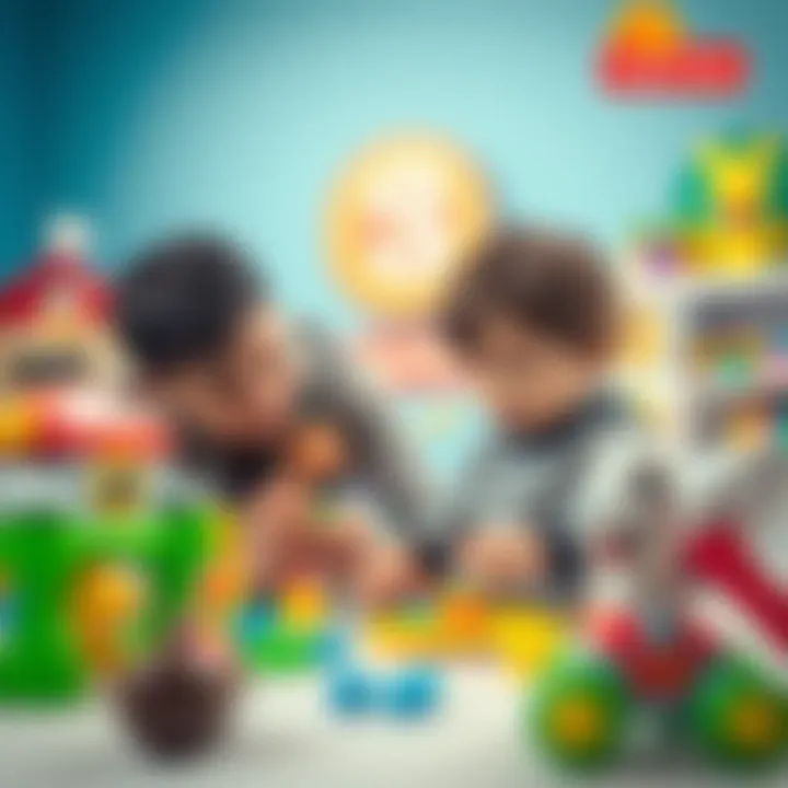 Parents selecting Fisher Price toys for their child's developmental needs