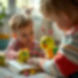 A child interacting with the Fisher Price Storytelling Caterpillar, showcasing cognitive engagement.