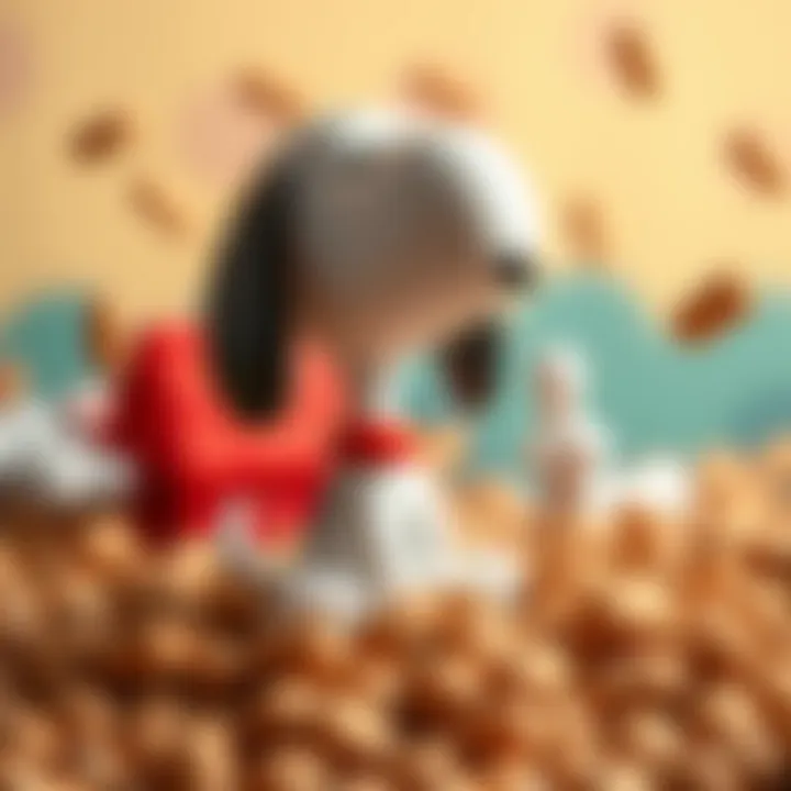 Snoopy and the Joy of Peanuts Snoopy surrounded by peanuts in a playful scene