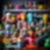 Colorful assortment of Fortnite toys showcasing various characters and accessories.