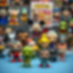 Colorful display of Funko Pop Disney figures showcasing various iconic characters