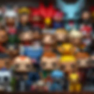 Diverse Collection of Funko Pops A vibrant display of various Funko Pop figures showcasing diverse characters