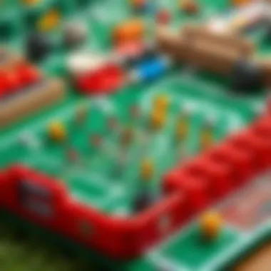 Intricate Components of Football Box Game A detailed view of a football box game showcasing its vibrant components and design