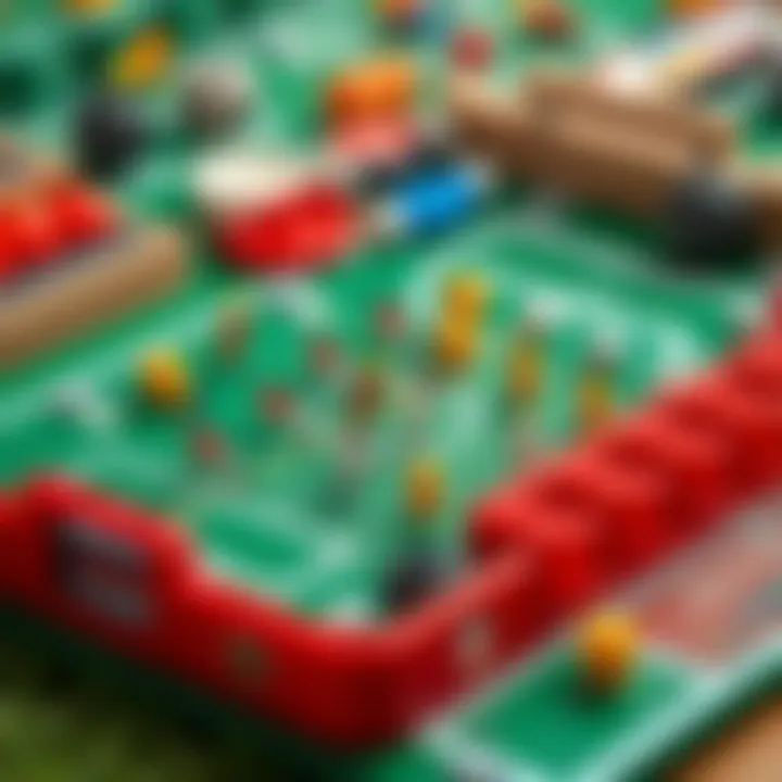 Intricate Components of Football Box Game A detailed view of a football box game showcasing its vibrant components and design
