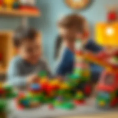 Engagement and Learning through Grogu LEGO Children engaging with Grogu LEGO toys