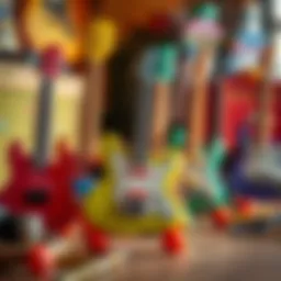 Colorful toy guitars for children