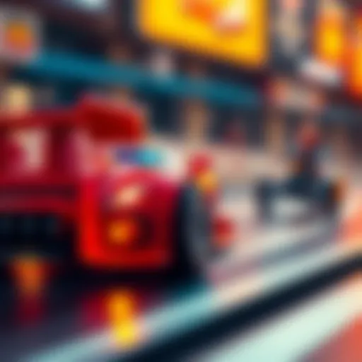 Dynamic Car Racing Scene Dynamic car racing scene depicting strategy