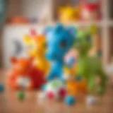 Colorful animal toys promoting imaginative play