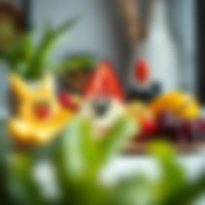 Healthy fruit platter arranged in fun shapes