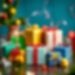 Colorful handmade gift boxes arranged artistically