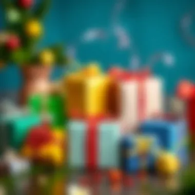 Colorful handmade gift boxes arranged artistically