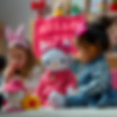 Children engaged in a Hello Kitty dress-up game, showcasing their creativity.