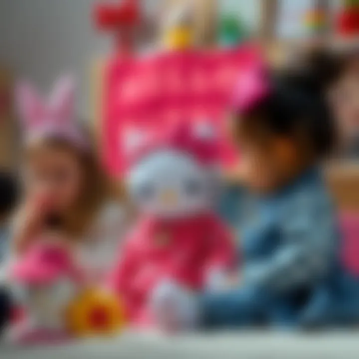 Children engaged in a Hello Kitty dress-up game, showcasing their creativity.