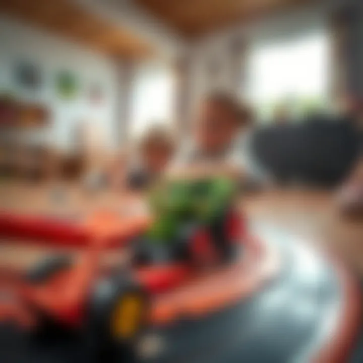 Children engaging creatively with the Hot Wheels Energy Track