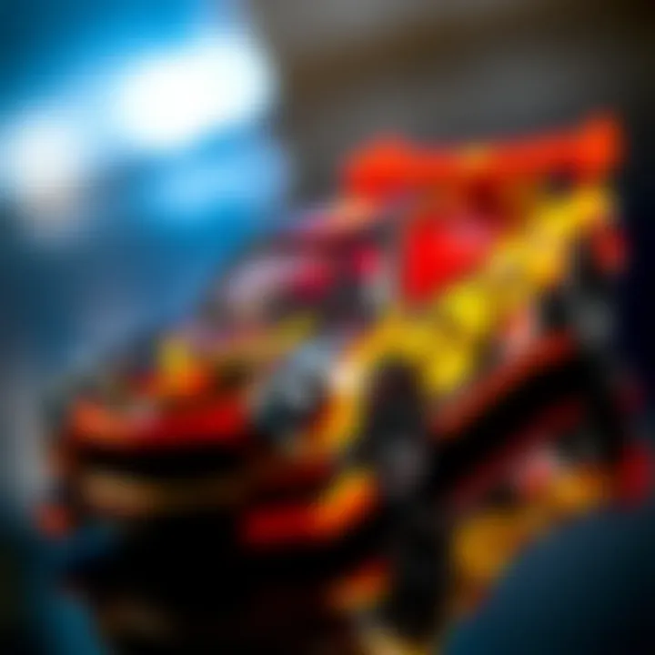 A close-up of a limited edition Hot Wheels car showcasing its intricate design