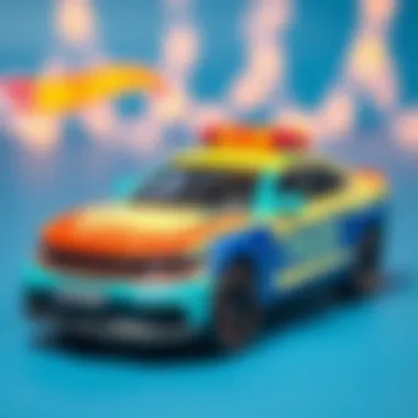 Hot Wheels police car in vibrant colors