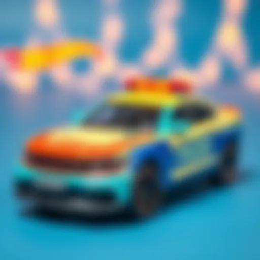 Vibrant Hot Wheels Police Car Hot Wheels police car in vibrant colors