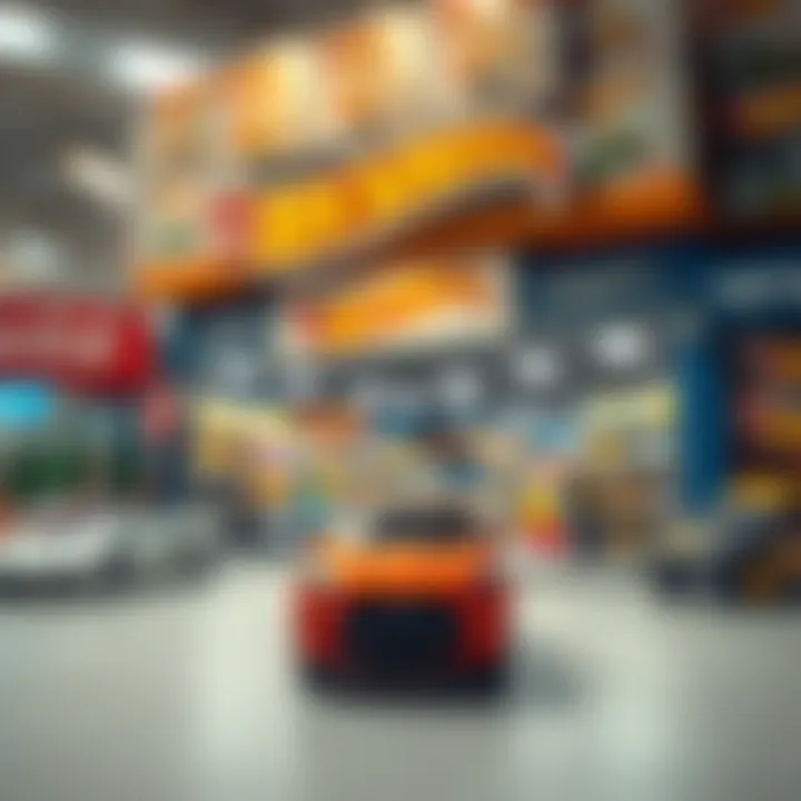 Storefront of a toy store featuring Hot Wheels