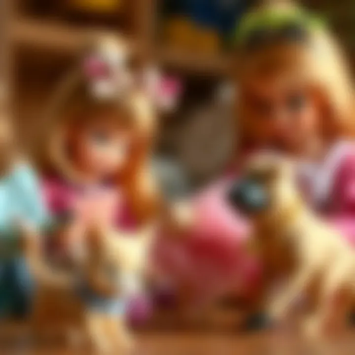 Imaginative play with Barbie and pets