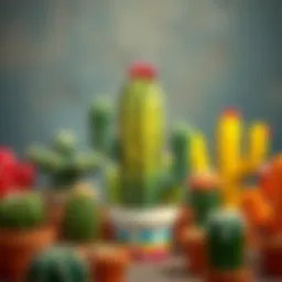 Colorful cactus-themed toys for children