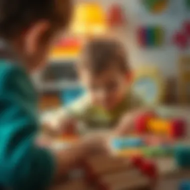 A child engaged with educational puzzles for emotional growth.