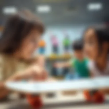 A family selecting a skateboard from a variety of models