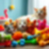 Colorful and engaging cat toys