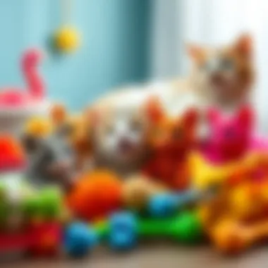 Colorful and engaging cat toys