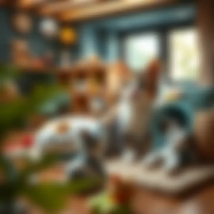 A cozy play area for cats