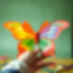 Colorful butterfly wings crafted from paper