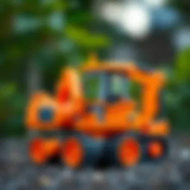 Colorful Excavator Toy A colorful excavator toy engaging children in imaginative play