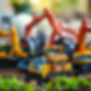 Types of Excavator Toys Different types of excavator toys displayed for comparison