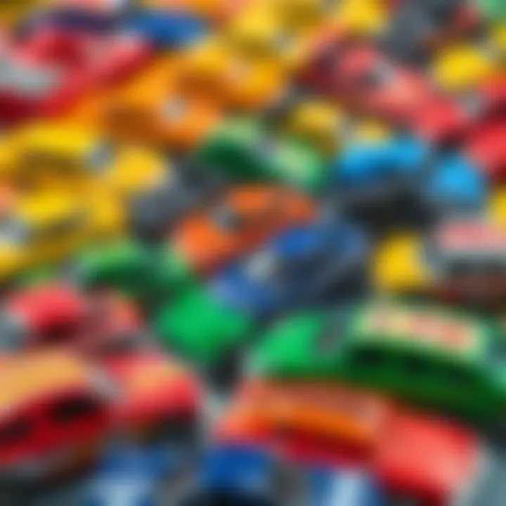 Diverse Matchbox Cars Display A collection of various matchbox cars in vibrant colors