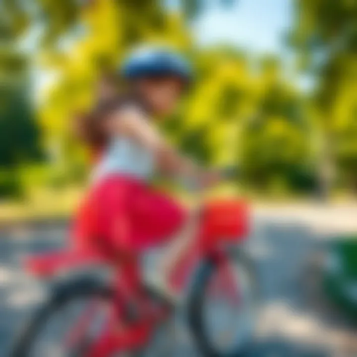 Girl riding a bicycle on a sunny day