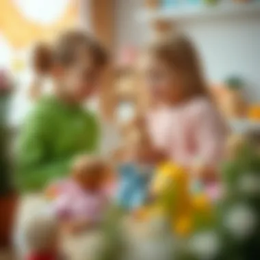 Imaginative Play with Dolls Girls engaged in imaginative play with dolls