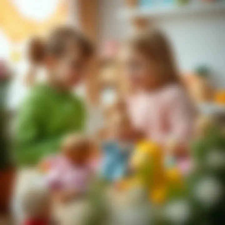 Imaginative Play with Dolls Girls engaged in imaginative play with dolls